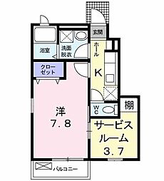サニー・柴崎 1階1SKの間取り