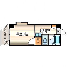 ソアール矢野 1Kの間取図画像