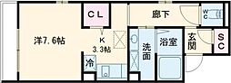 メゾンルシエル 1Kの間取図画像