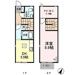 プレジオ　I 1階1DKの間取り