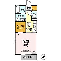 D-room西松原 1階1Kの間取り