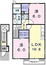 ワンネスサピーA 2LDKの間取図画像