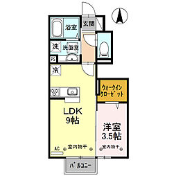 リッシュモア2A 1LDKの間取図画像