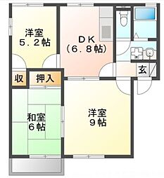 メゾン7　Ａ棟 2階3DKの間取り