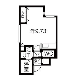 パレス椿 3階ワンルームの間取り