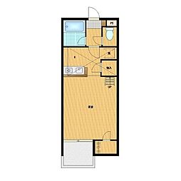 セザンヌ大塚 1階ワンルームの間取り