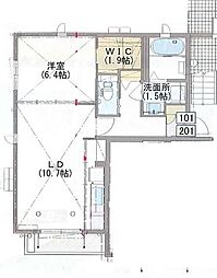 グレースマムA 2階1LDKの間取り