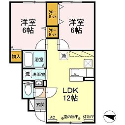 グランモア石江 2LDKの間取図画像