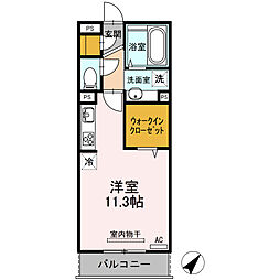 ヴィルセイン 潮彩　A棟 3階ワンルームの間取り
