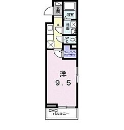フロースケラシー 1Kの間取図画像