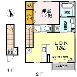 セジュールおいらせ 1LDKの間取図画像