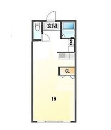 キュウブＥＸ岩瀬川 2階ワンルームの間取り