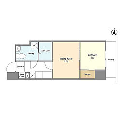 JR埼京線 大宮駅 徒歩8分の賃貸マンション 10階2Kの間取り