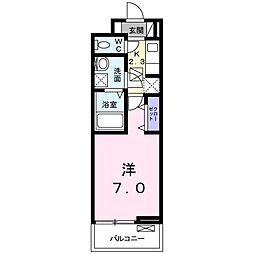 グリーンフォレスト 1Kの間取図画像