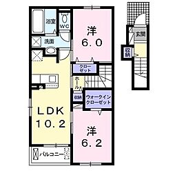 モデルヌシス 2LDKの間取図画像