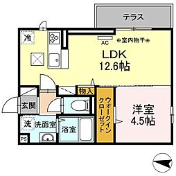 イリーニ 1LDKの間取図画像