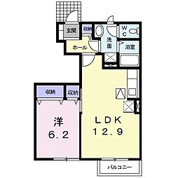 ガーデンオブプリムローズC 1LDKの間取図画像