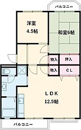 コーポ中根 2LDKの間取図画像