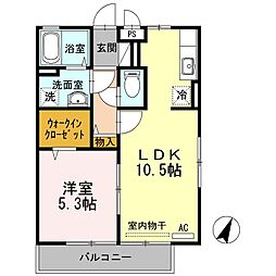 リファルジェント泉D 1LDKの間取図画像