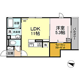 ベネディーレ 1LDKの間取図画像
