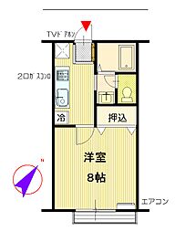 サンジョイムアイ 1Kの間取図画像