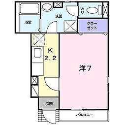 リーフパーク宮前 1Kの間取図画像