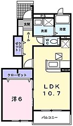 ベルフィオーレ2 1LDKの間取図画像