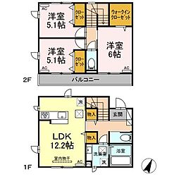 D´Premium　C棟 1階3LDKの間取り