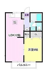スプルース2 1LDKの間取図画像