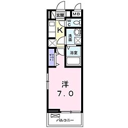 ファインセイバリー 1Kの間取図画像