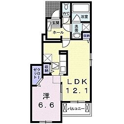 メゾン正徳寺 1LDKの間取図画像