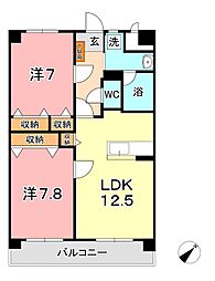 ベル・フォーレ水島 2LDKの間取図画像