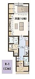 ユーソニアン・悠久 1Kの間取図画像