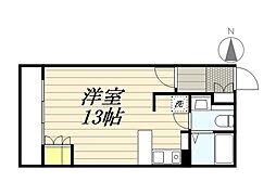 アルドゥ6 ワンルームの間取図画像
