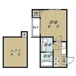 マインハイム枇杷島 1階1Kの間取り
