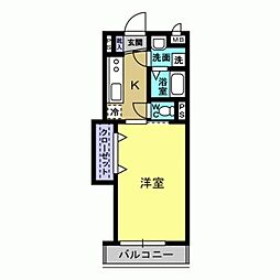 パトリ 1Kの間取図画像