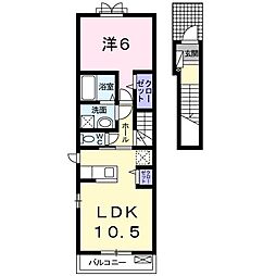 プラシード・K 1LDKの間取図画像