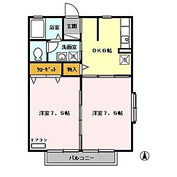 ファミール・フジ 2DKの間取図画像
