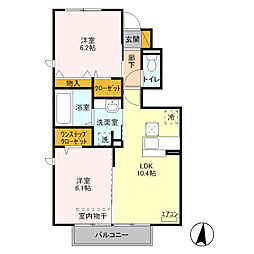 メゾンミヤビ 2LDKの間取図画像
