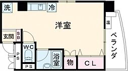 サセボセンチュリーマンション ワンルームの間取図画像
