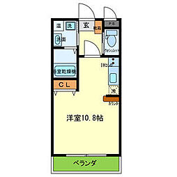ハイツプランドール2 ワンルームの間取図画像