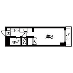 ヴァンヴェール名古屋(プラン利用可) 2階ワンルームの間取り