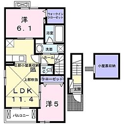 ヴィラウィロウ 2LDKの間取図画像