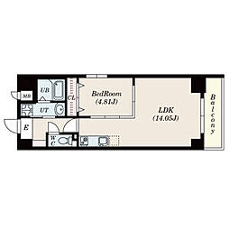 S-FORT四日市zeal 1LDKの間取図画像