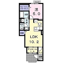 ルナヒナAina 1LDKの間取図画像
