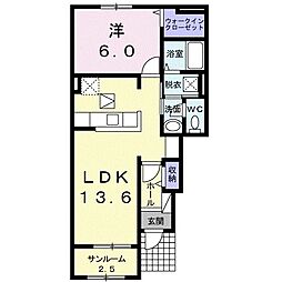 ポルトクレア7 1LDKの間取図画像