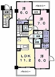 ビサイド・スリー 3LDKの間取図画像