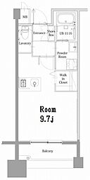 エンクレスト呉服町 ワンルームの間取図画像