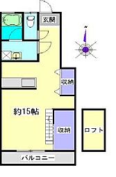 グランドウルス桜木1 ワンルームの間取図画像