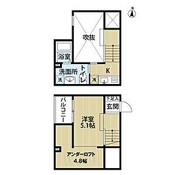 タウリス 1Kの間取図画像